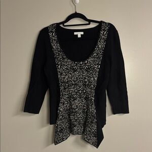 New York & Company Black and White Blouse